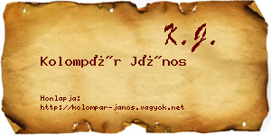 Kolompár János névjegykártya